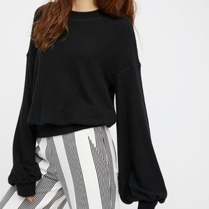 Free People Beach TGIF Black Pullover Sweater